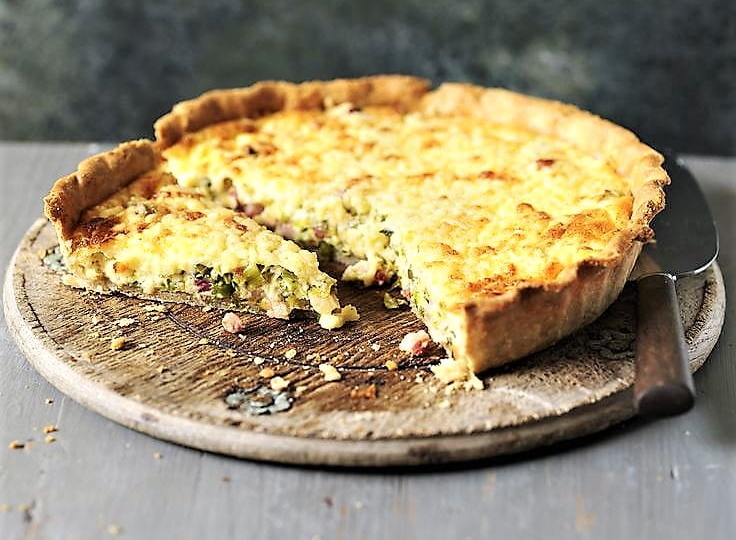 tarta de puerro y bacon